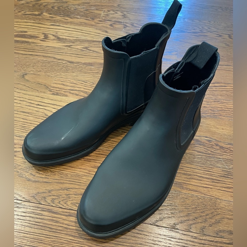 Hunter  Men's Black Original Refined Chelsea Rain Boots Size US 8- Read Desc